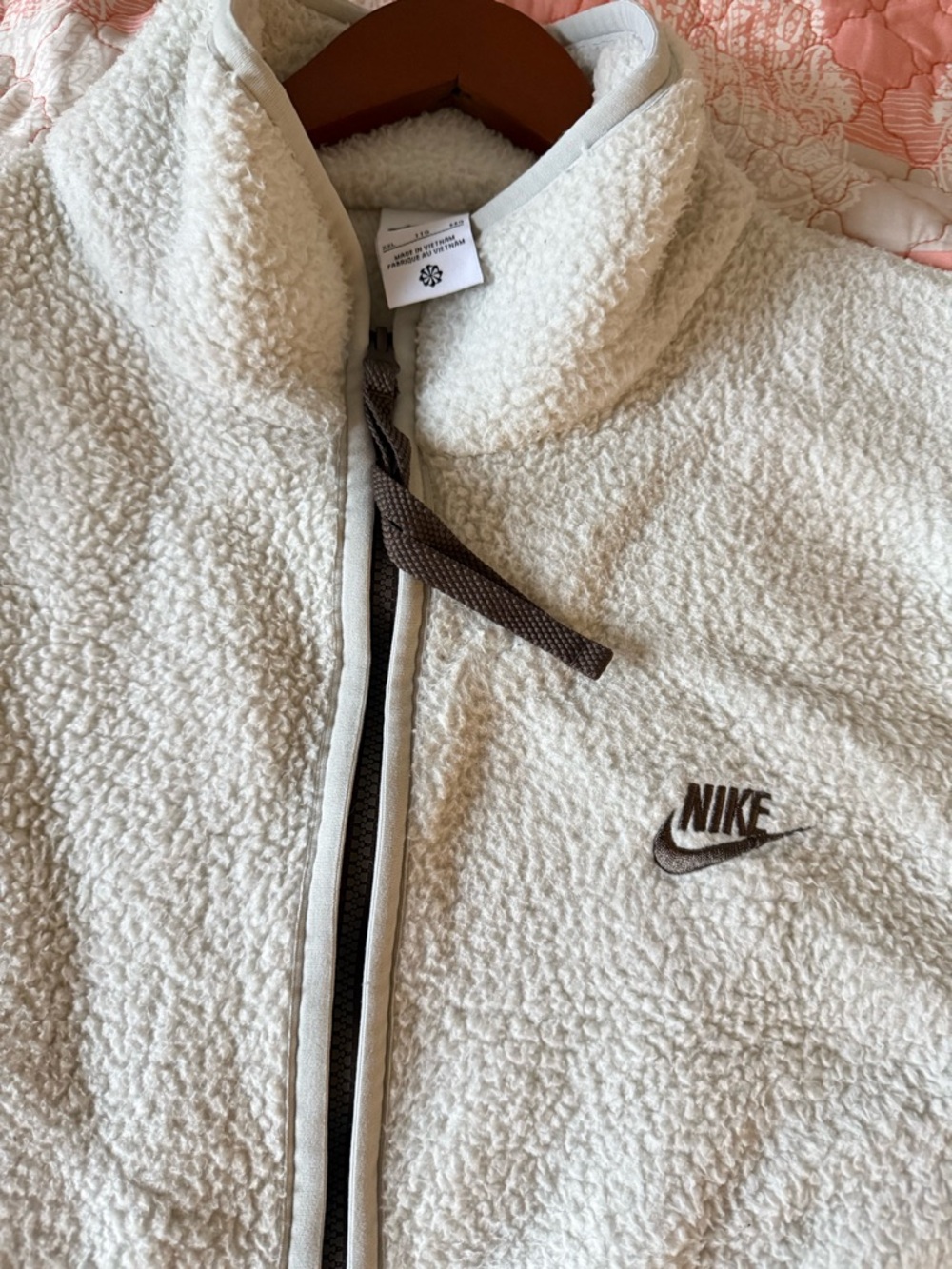 Nike Sportswear Sherpa Fleece Full Zip Jacket Light Bone DD5021-072 SIZE XXL - Picture 4 of 15